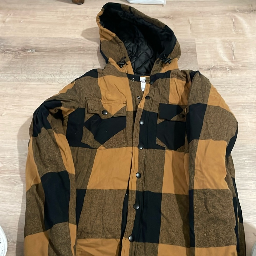 Men's Black and Brown Checkered Jacket